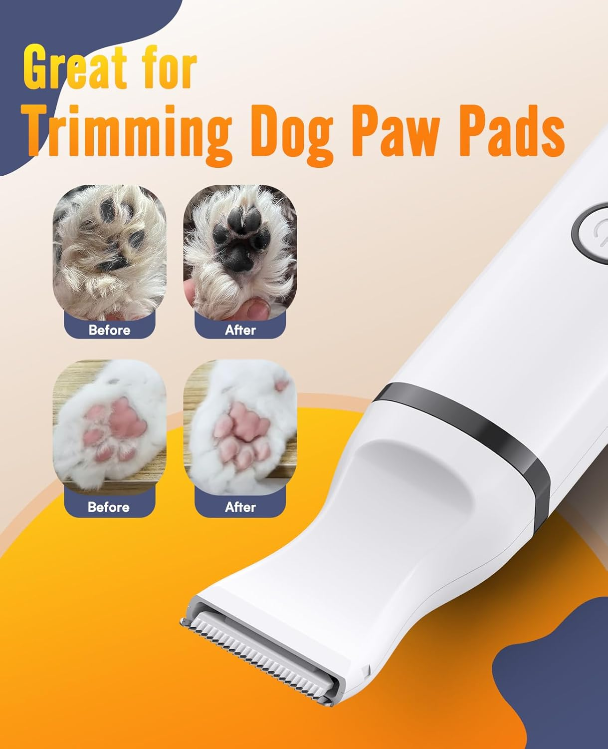 Cordless Paw Hair Trimmer for Dogs with Double Blades Quiet 2 Speed Small Dog Grooming - Image 3