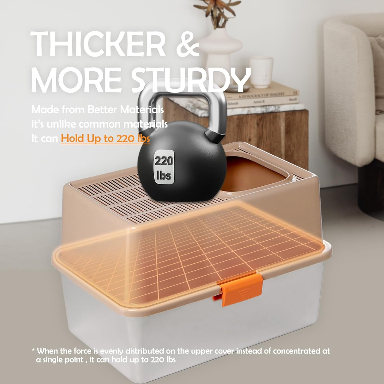 Stainless Steel Cat Litter Box Top Entry XL Large with Lid 8'' High Side Metal Cat Litter Box - Image 3