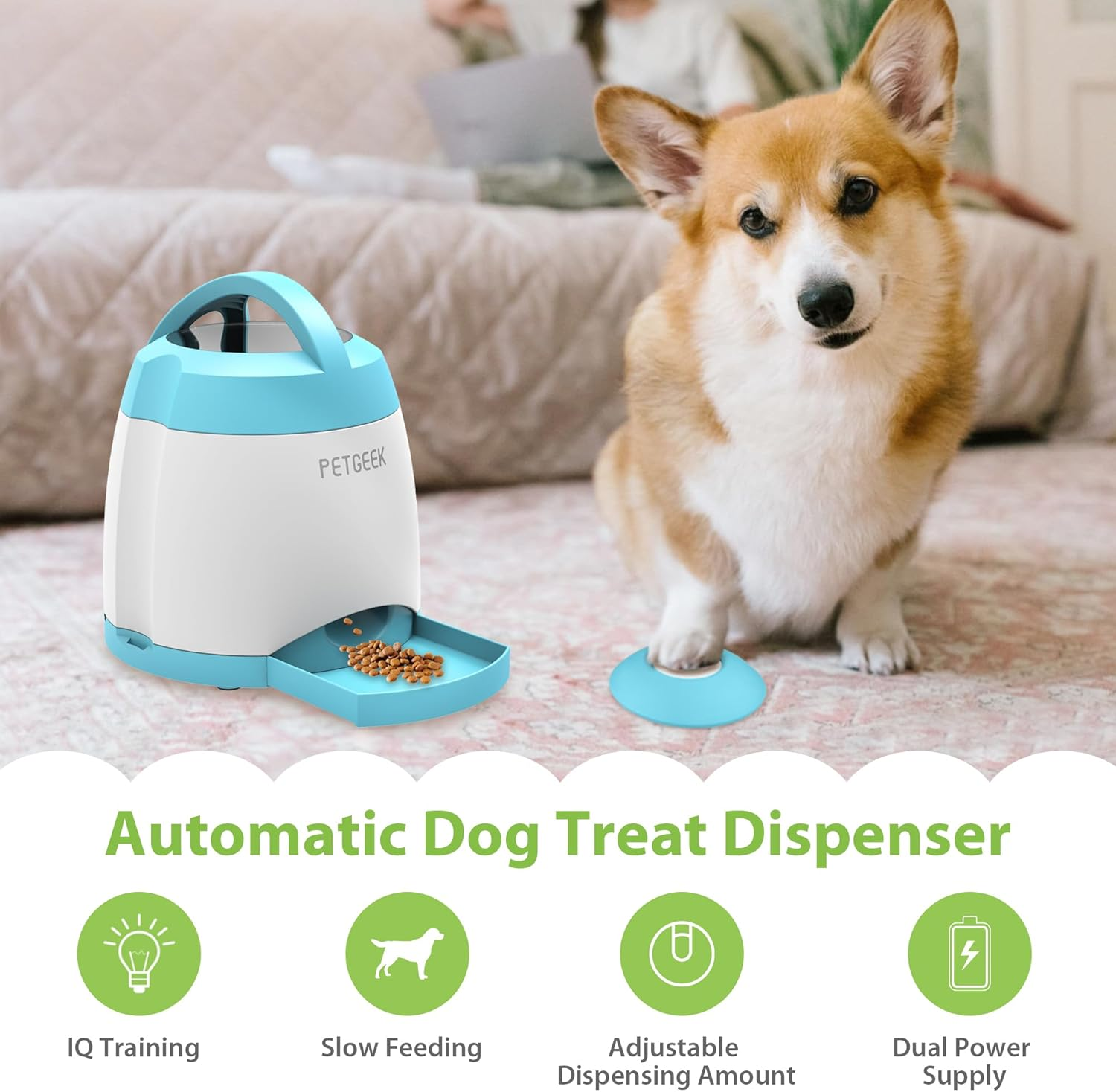 Automatic Dog Treat Dispenser Interactive Pet Toy Food Dispensing for IQ Training - Image 2