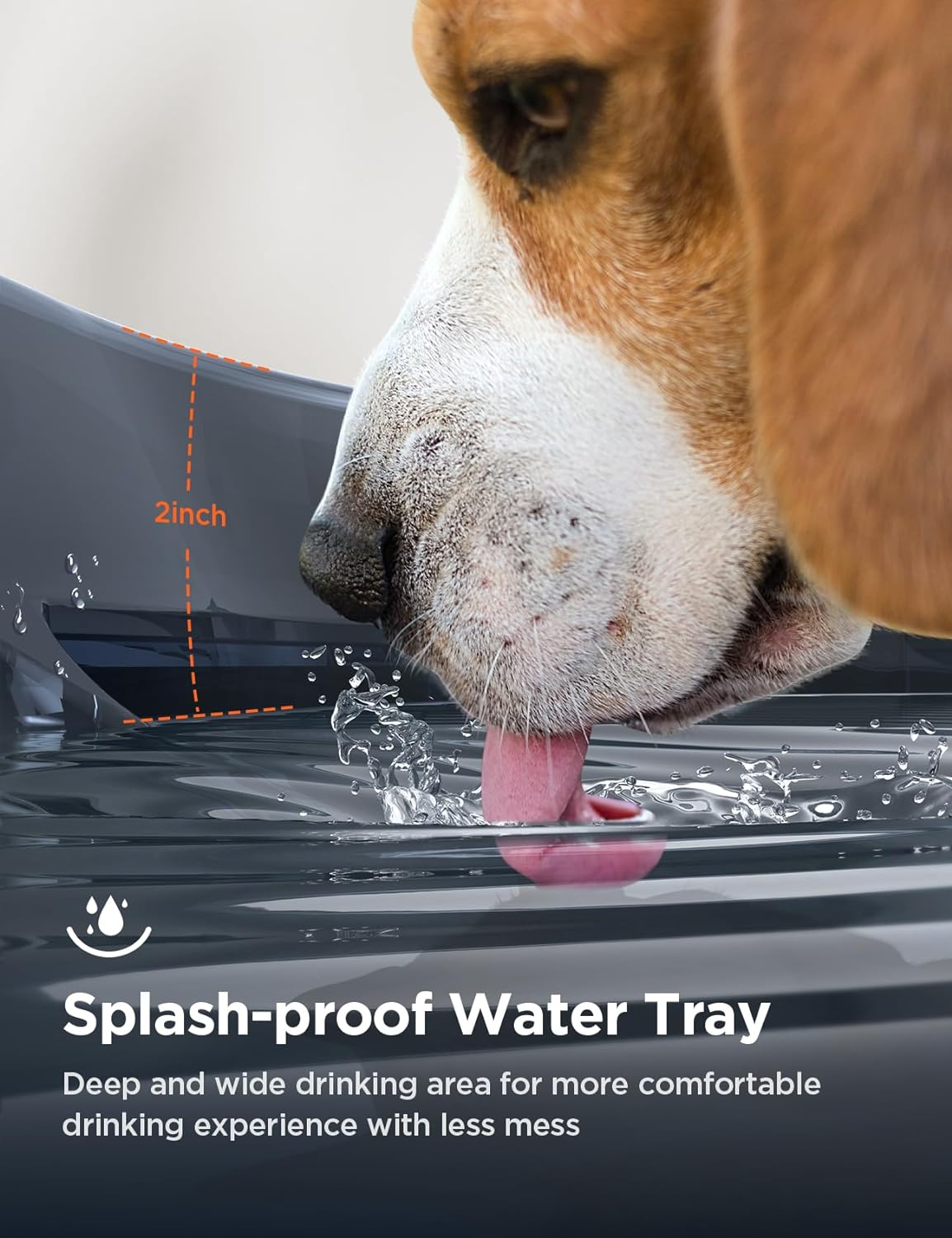 7L/1.8Gal Dog Water Fountain for Large Dog Water Bowl Dispenser Pet Water Fountain - Image 3