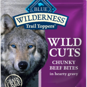 Wilderness Trail Toppers Wild Cuts Wet Dog Food, High-Protein & Grain-Free, Made with Natural Ingredients, Chunky Beef Bites in Hearty Gravy, 3-Oz. Pouches, (24 Count)