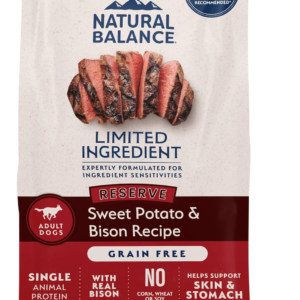 Limited Ingredient Adult Grain-Free Dry Dog Food, Reserve Sweet Potato & Bison Recipe, 4 Pound (Pack of 1)