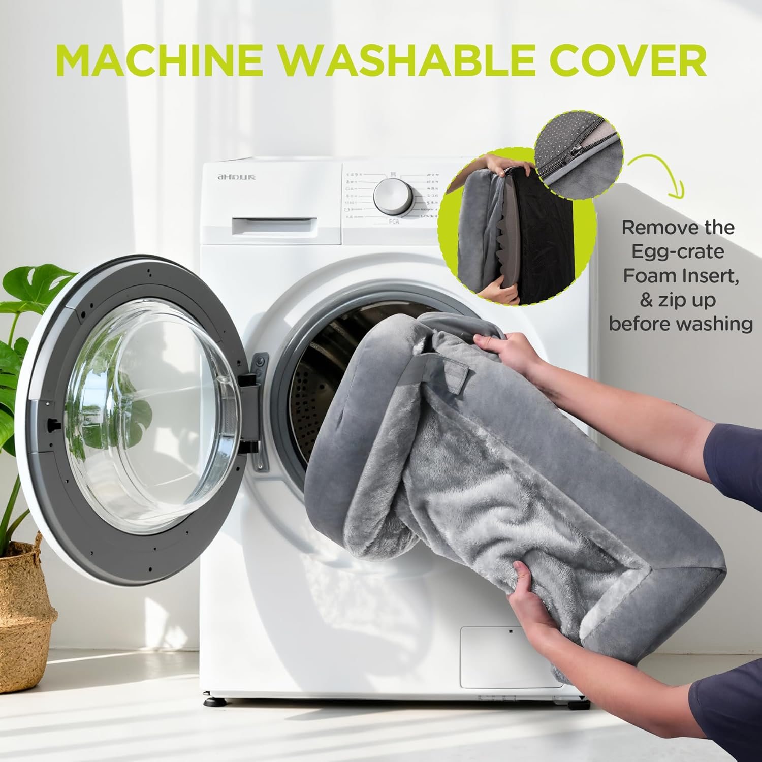 Orthopedic Dog Beds for Large Medium Dogs, Big Waterproof Memory Foam Pet Couch Bolster Bed with Removable Washable Cover, 36X27 Inch - Image 5