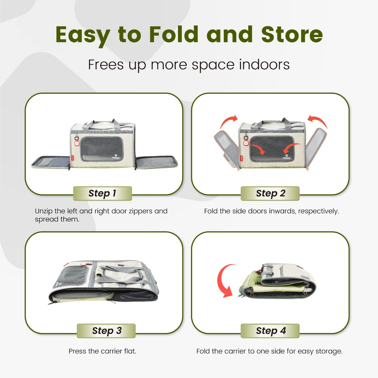 Cat Carrier with ID Tag, TSA Airline Approved Soft Sided Collapsible Pet Travel Carrier, Portable Comfortable Convenient Foldable Cat Travel Bag - Image 8