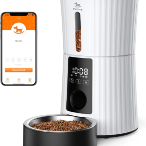 Automatic Cat Feeders Wi-Fi - 4L Dry Food Dispenser for Cats and Dogs 10 Meals per Day Smart Pet Feeder with Desiccant Bag Dual Power Supply 10S Voice Recorder