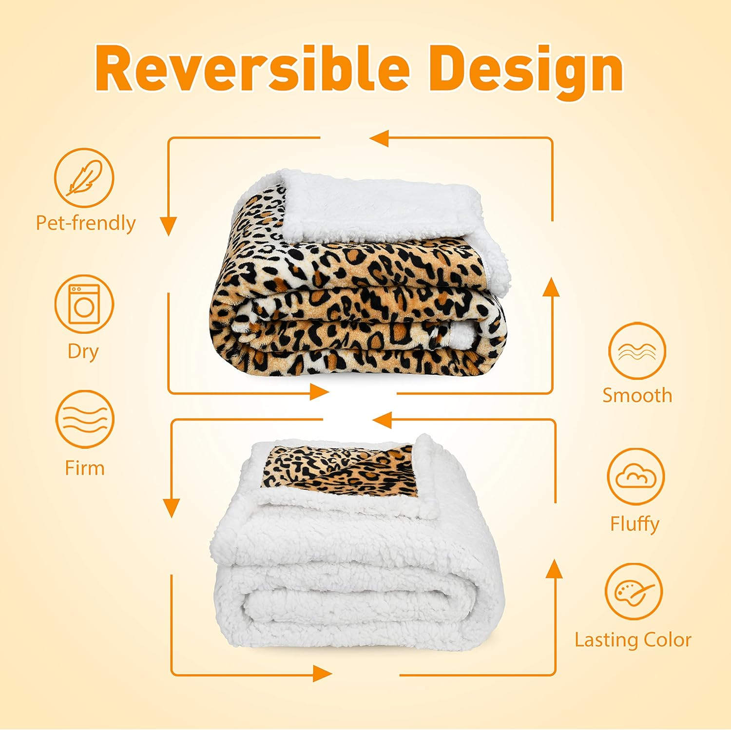 Leopard Print Dog Blankets for Large Dogs, Soft Fluffy Fleece Pet Blankets for Couch, Sofa, Dog Beds, Car Seats, Creat, Washable, 50X60 Inches - Image 4