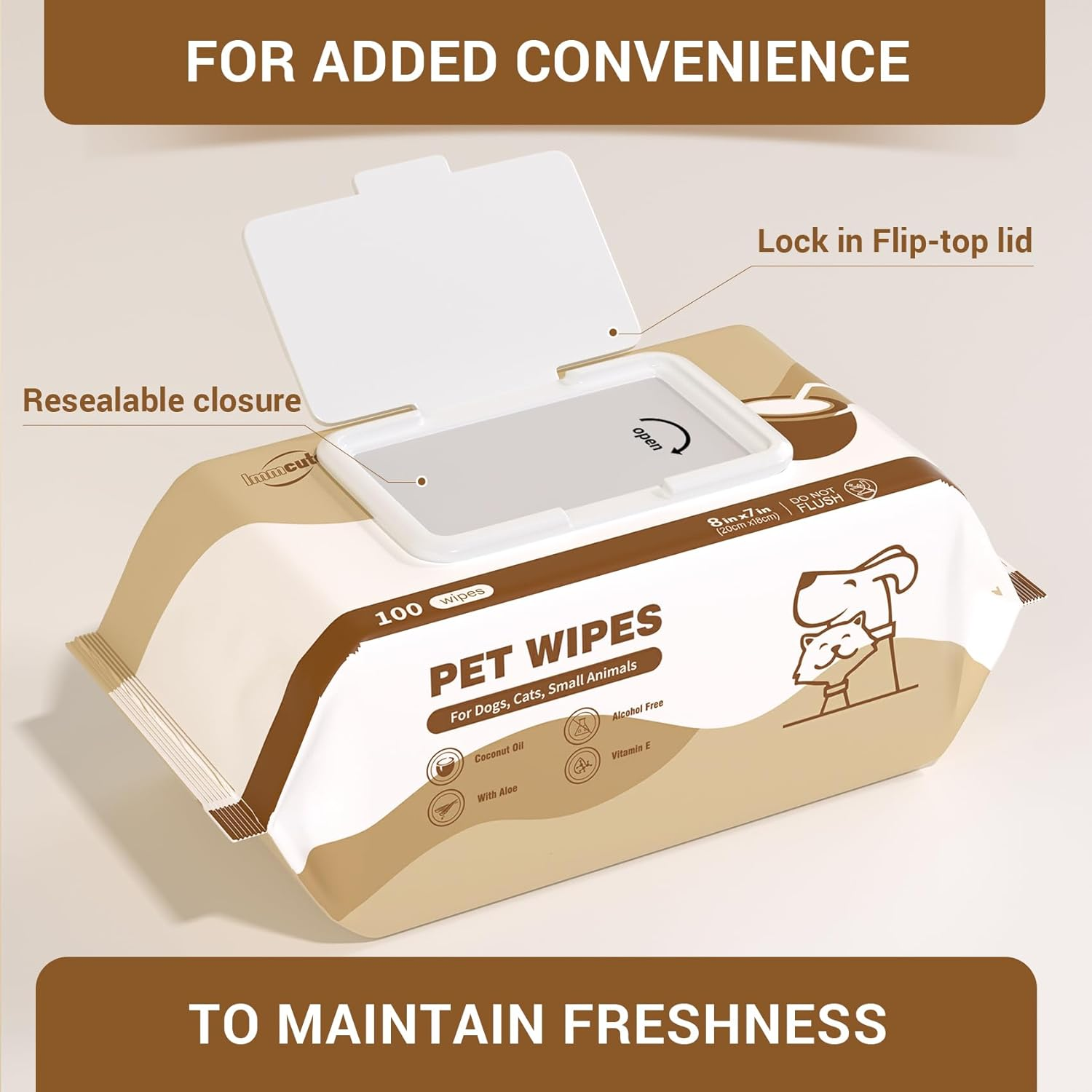 400 Coconut Oil Dog Wipes for Paws and Butt Large Thick Puppy Wipes for Dogs Face and Body Dog Wipes Cleaning Deodorizing Cat Wipes Cleaning Fur and Butt Big Doggie Wipes Doggy Wipes Bum Dog Ear Wipes - Image 7