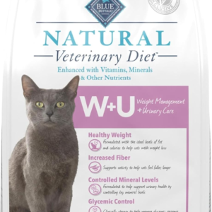 Natural Veterinary Diet W+U Weight Management + Urinary Care Dry Cat Food, Veterinarian Prescription Required, Chicken, 6.5-Lb Bag