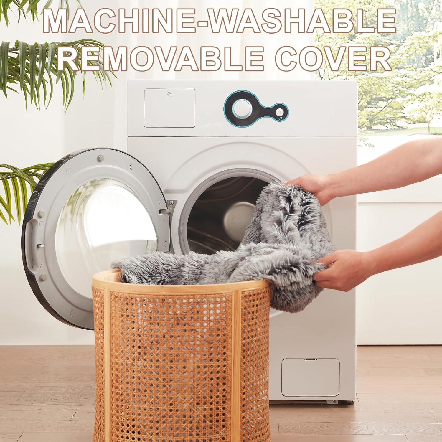 36 Inches Donut Dog Bed for Large Dogs - Calming Fluffy round Pet Bed with Removable & Washable Cover,Fits up to 80 Lbs Pets (Dark Grey,Large) - Image 6