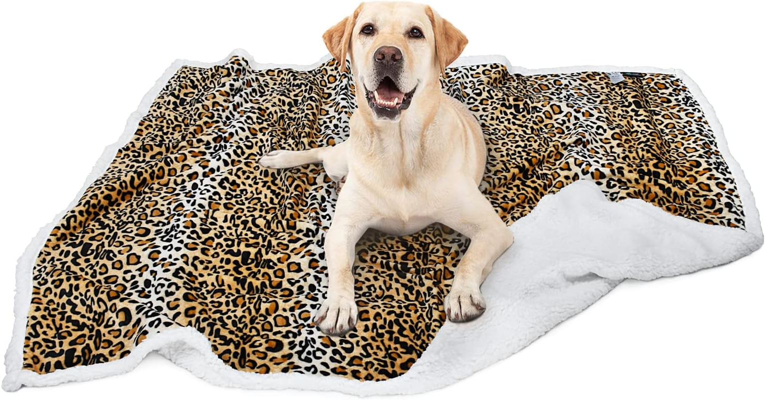Leopard Print Dog Blankets for Large Dogs, Soft Fluffy Fleece Pet Blankets for Couch, Sofa, Dog Beds, Car Seats, Creat, Washable, 50X60 Inches - Image 7