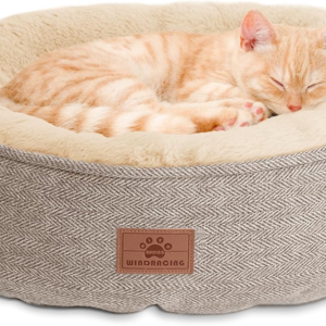 Cat Beds for Indoor Cats,Kitten Bed,Dog Bed for Extra Small Dogs Breeds,Puppy Kennel Bed, Comfy Durable Pet Sleeping Bed, Washable Roun Cat Bed & Non-Slip Bottom, Size 18"L X 18"W X 6.5"Th