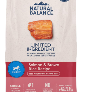 Limited Ingredient Puppy Dry Dog Food with Healthy Grains, Salmon & Brown Rice Recipe, 4 Pound (Pack of 1)