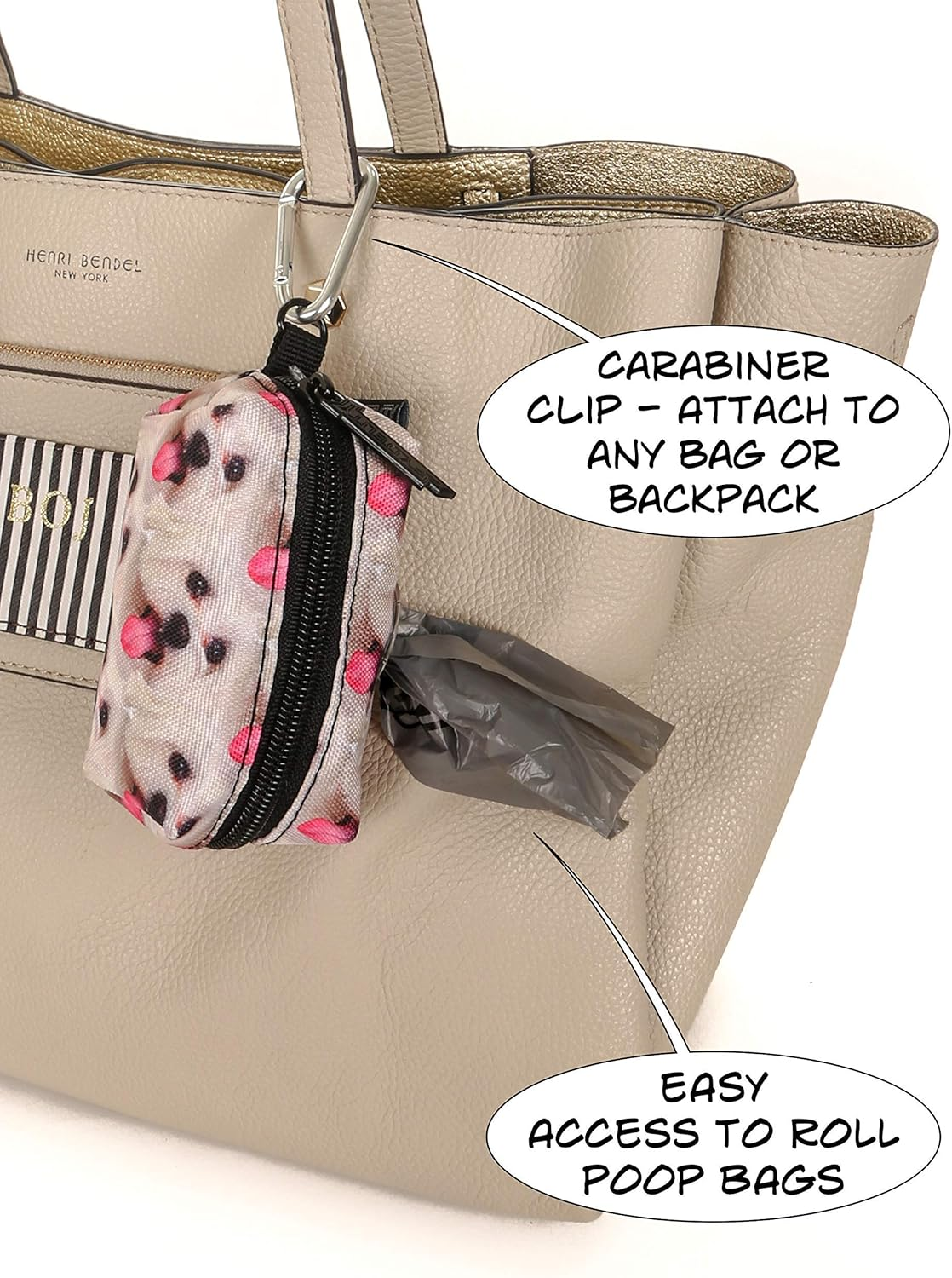 - Cute Dog Poop Bag Holder for Leash Poop Bags for Dogs Vegan Friendly Dog Poop Bag Dispenser Dog Treat Pouch Leash Poop Bag Holder Dog Waste Bag Dispenser Dog Bag Holder Checkered - Image 3