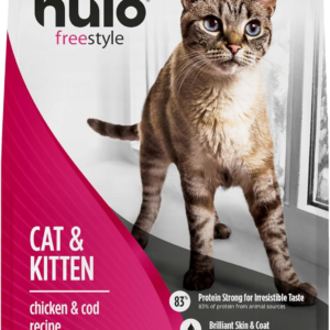 Freestyle High Protein Cat & Kitten Food, Chicken & Cod Recipe - Natural Grain-Free Dry Cat Food with Omega Fatty Acids & Probiotics, 4 Lb Bag