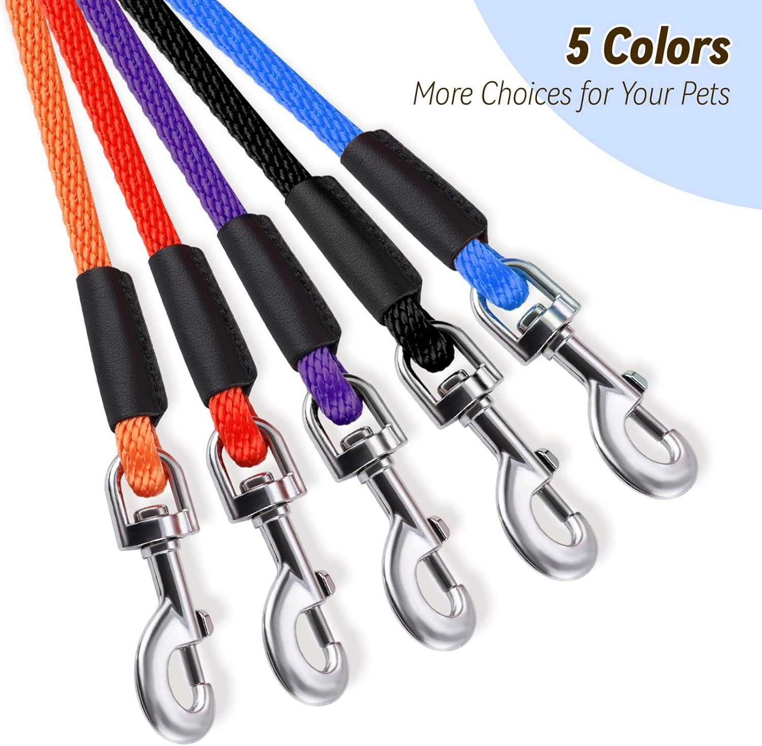 Check Cord Dog Leash Long Lead Training Tracking Line Comfortable Handle Heavy Duty Puppy Rope 10Ft 15Ft 30Ft 50Ft for Small Medium Large Dog Blue - Image 5