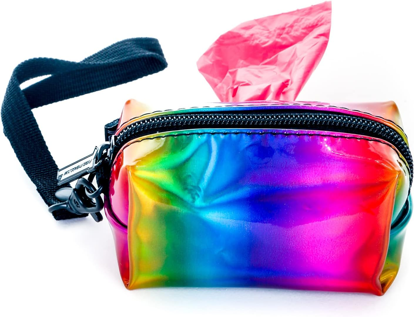 - Cute Dog Poop Bag Holder for Leash Poop Bags for Dogs Vegan Friendly Dog Poop Bag Dispenser Dog Treat Pouch Poop Bag Holder Dog Waste Bag Dispenser Dog Bag Holder Metallic Rainbow PRIDE - Image 3