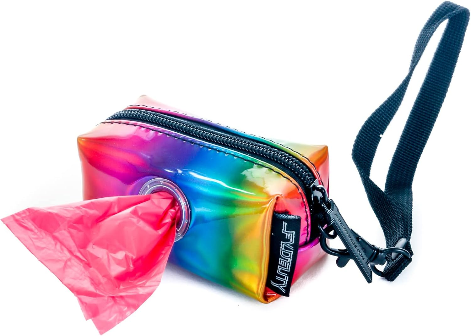 - Cute Dog Poop Bag Holder for Leash Poop Bags for Dogs Vegan Friendly Dog Poop Bag Dispenser Dog Treat Pouch Poop Bag Holder Dog Waste Bag Dispenser Dog Bag Holder Metallic Rainbow PRIDE - Image 2