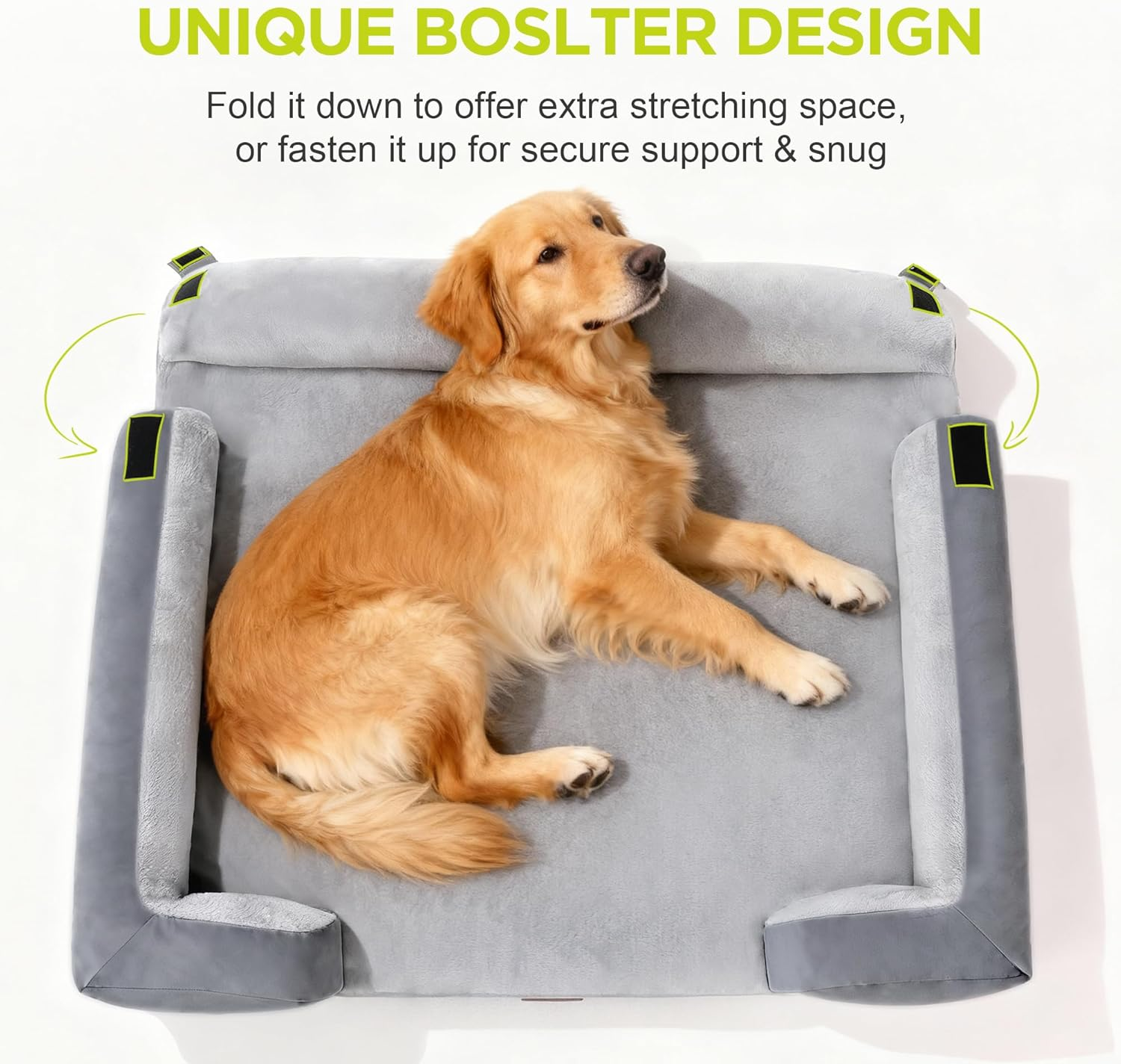 Orthopedic Dog Beds for Large Medium Dogs, Big Waterproof Memory Foam Pet Couch Bolster Bed with Removable Washable Cover, 36X27 Inch - Image 3