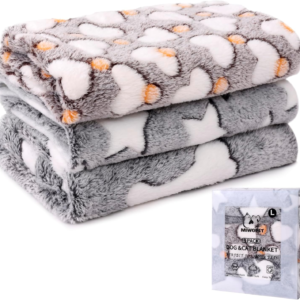 3 Pack Cat and Dog Blanket Soft & Warm Fleece Flanne Pet Blanket, Great Pet Throw Sleep Mat for Puppy Cats Small Medium & Large Dogs Cute Star/Love/Bone(Large 40" X 30")
