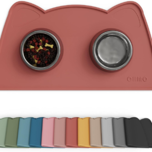 - Cat Food Mat, Silicone Pet Feeding Mat for Floor Non-Skid Waterproof Dog Water Bowl Tray, Easy to Clean Pet Placemat (Erythrinus, 18 * 9.8'')