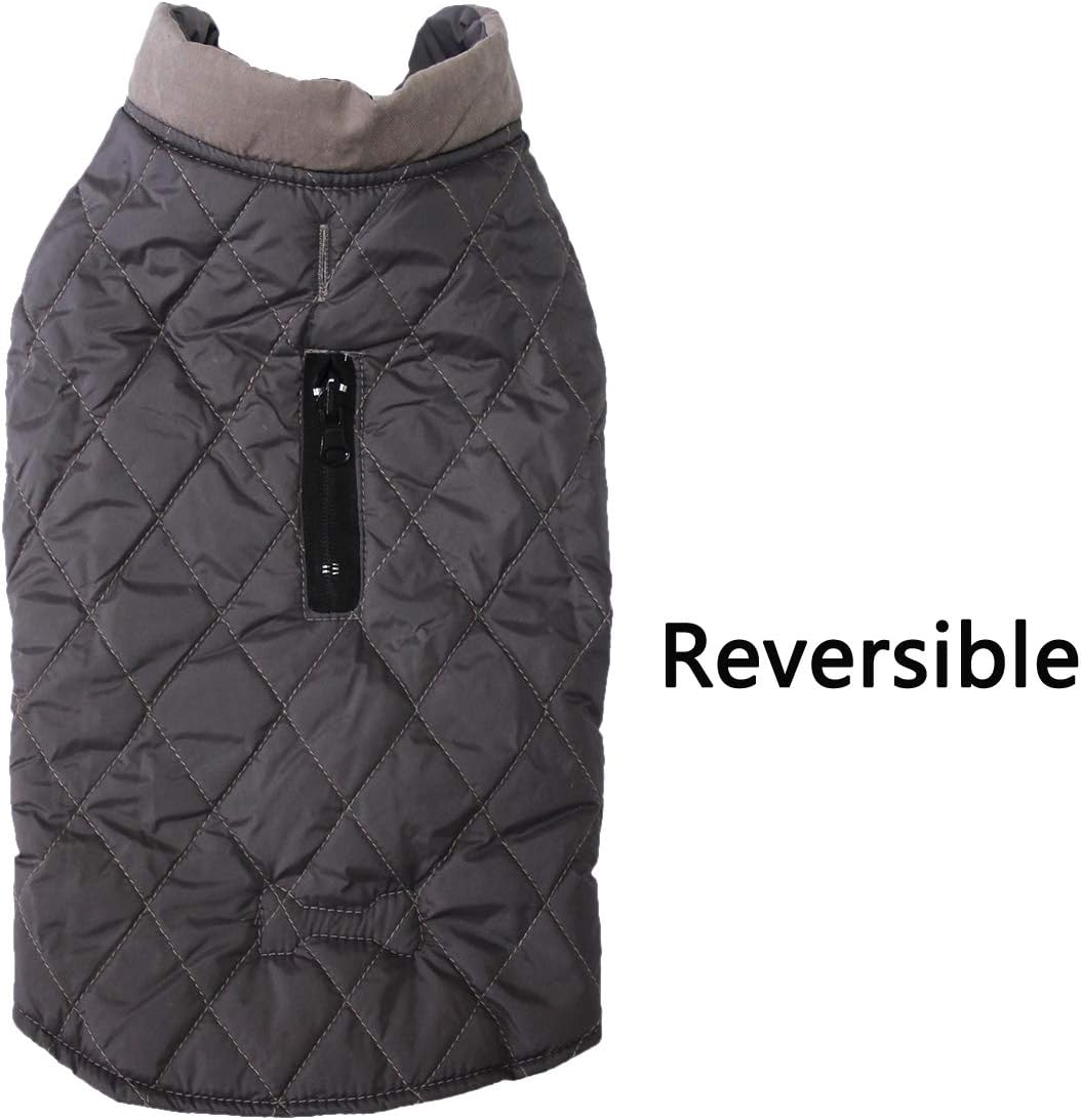 Reversible Dog Coats for Small Dogs Waterproof Warm Puppy Jacket for Cold Winter,Grey S - Image 5