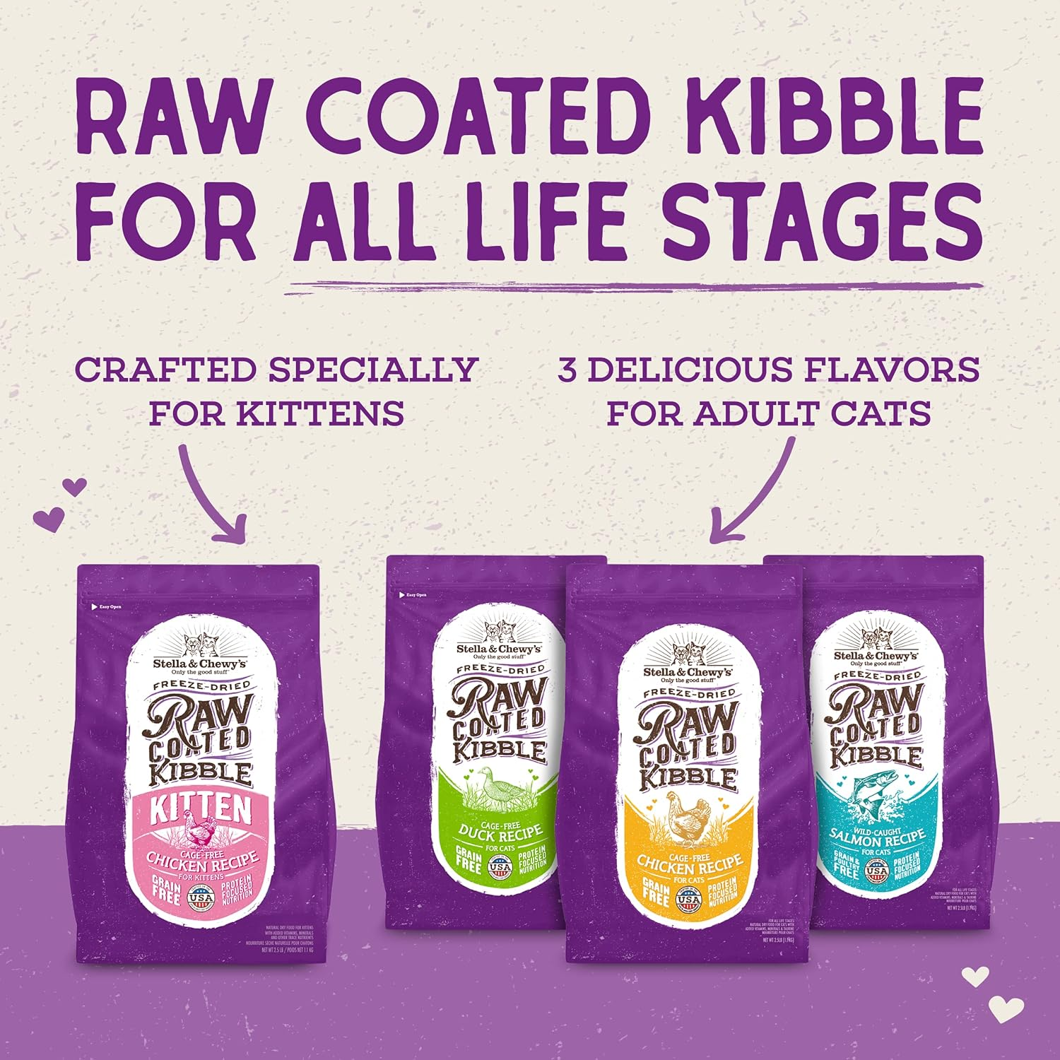 Raw Coated Premium Kibble Cat & Kitten Food – Grain Free, Protein Rich Meals – Cage-Free Chicken for Kittens Recipe – 2.5 Lb. Bag - Image 8