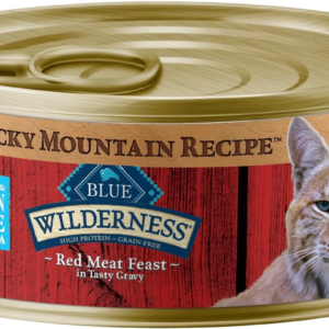 Wilderness Rocky Mountain Recipe Flaked Wet Cat Food, Chicken-Free & Grain-Free Recipe, Made with Natural Ingredients, Red Meat in Tasty Gravy, 5.5-Oz. Cans (24 Count)