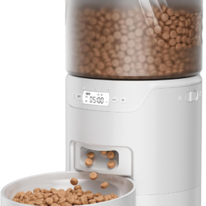 Automatic Cat Feeder: 3L Auto Food Dispenser with Timed Feeding| 6 Meal Programmable& 1-20 Portion Precise Control- Easy to Clean & Setup for Cat Indoor| Desiccant Bag Keep Food Fresh