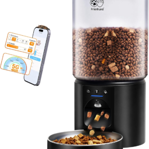 Automatic Cat Feeder with 5G Wifi : 5L Automatic Dog Feeder with Sealed Outlet, Timed Auto Cat Food Dispenser with APP Control for Pets, Detachable for Easy Clean - 21 Cup