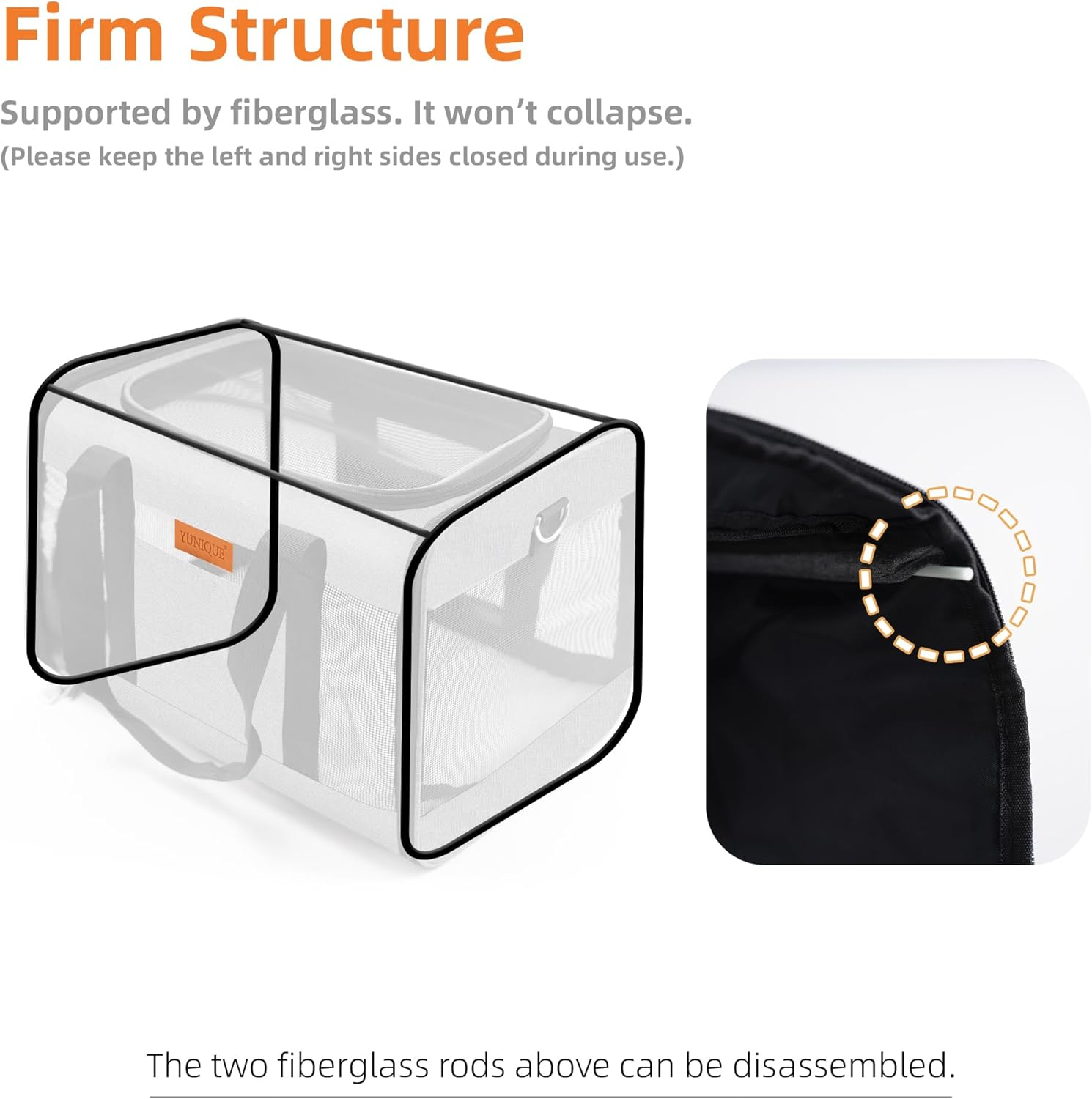 Soft-Sided Cat & Dog Carrier for Pets up to 15 Lbs, Airline Approved Collapsible Travel Puppy Carrier with Lightweight Fabric Design (Grey) - Image 7