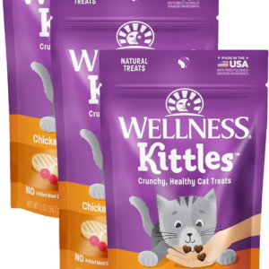 Kittles Crunchy Natural Grain Free Cat Treats, Chicken & Cranberries Recipe, All Life Stages, 2-Ounce Bag (Pack of 3)