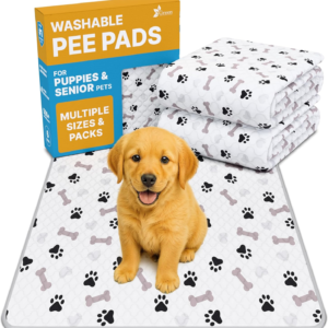 Washable Pee Pads for Dogs - Waterproof Reusable Puppy Pads with Anti-Slip Backing, Pet Training Pad for Puppy Playpen, Crate, Whelping Box, Potty Training (Pack of 2-18X24)