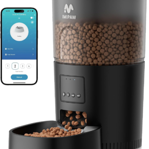 Automatic Cat Feeder, 5G Wifi Cat Food Dispenser with APP Remote Control, Pet Dry Food Smart Feeder, Programmable Timed Feeding, Dual Power Supply, 1-10 Meals per Day, Desiccant Bag, Small Pets