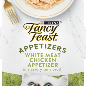 Purina  Appetizers Grain Free Wet Cat Food Complement White Meat Chicken Appetizer in a Savory Tuna Broth Cat Food Topper - (Pack of 10) 1.1 Oz. Trays