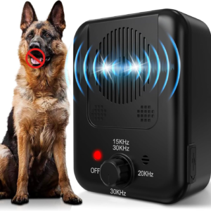 Anti Barking Devices, Dog Bark Deterrent Devices, Ultrasonic Dog Bark Box Deterrents Can Stop Neighborhood Dogs from Barking, 3 Adjustable Modes Indoor & Outdoor, Safe & Humane Dog Silencer (Black)